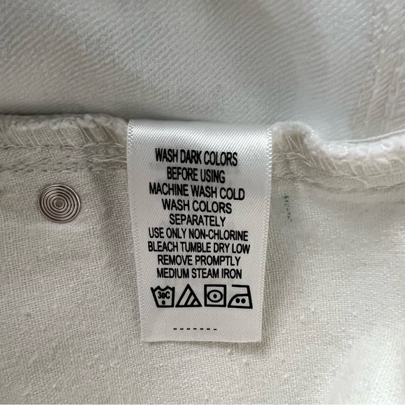 Jessica London 18W White Jeans Blue Boho Embroidered Hem Stretch Straight Leg - Picture 10 of 10